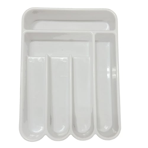 Fortis 5 Compartment Cutlery Tray, White